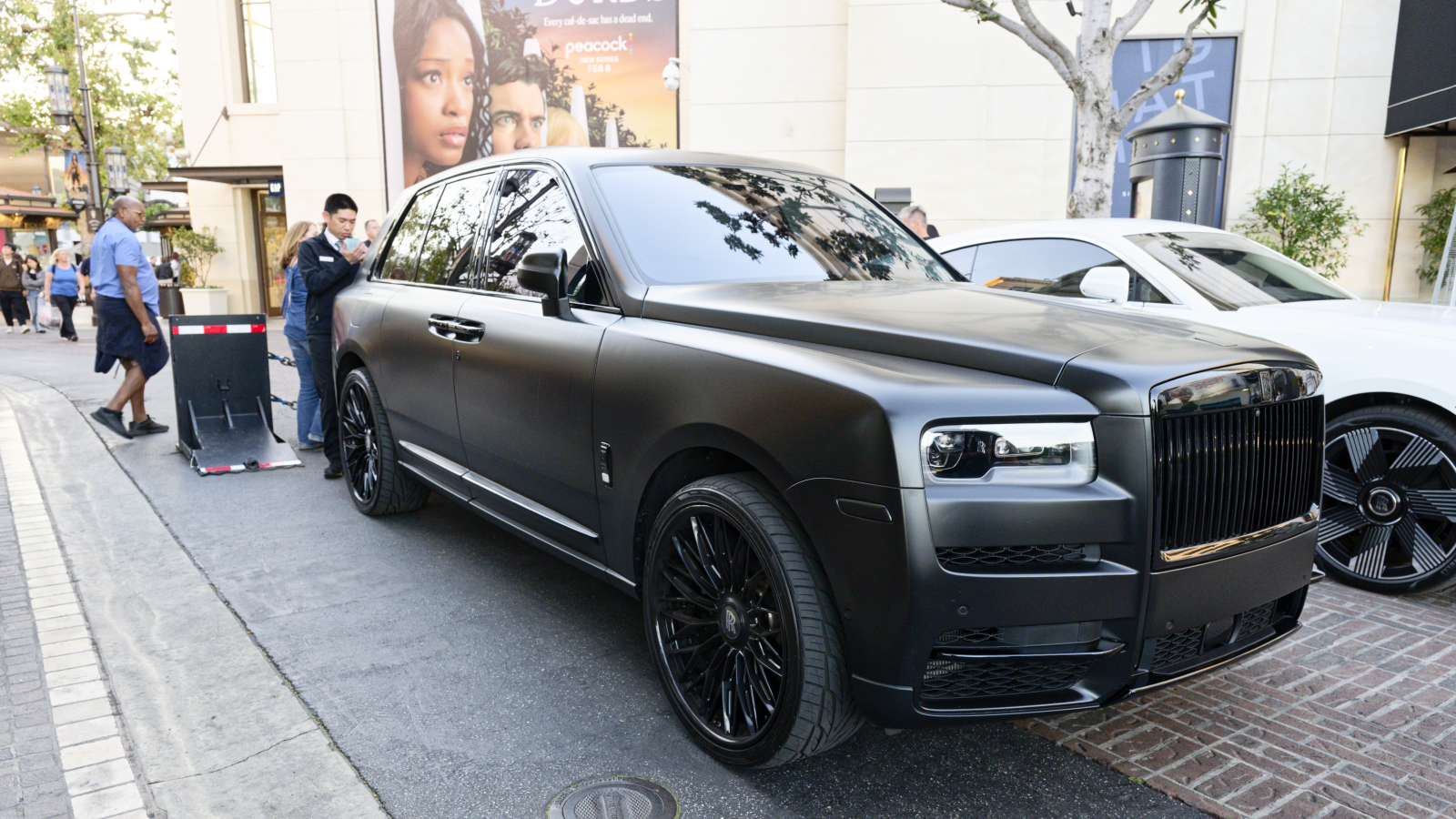 Cars on display at The Grove